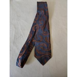Belvedere Reine Seide Men's Neck Tie Made in Austria Blue Burnt Orange